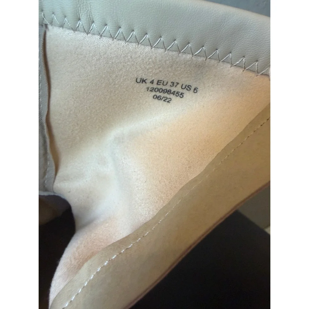 Topshop Wide Fit Cream‎ Ankle Boots Chunky Lug Sole Platform Zip Back US 6 EU 37